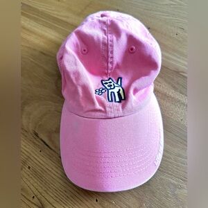 Life is Good pink baseball hat dog